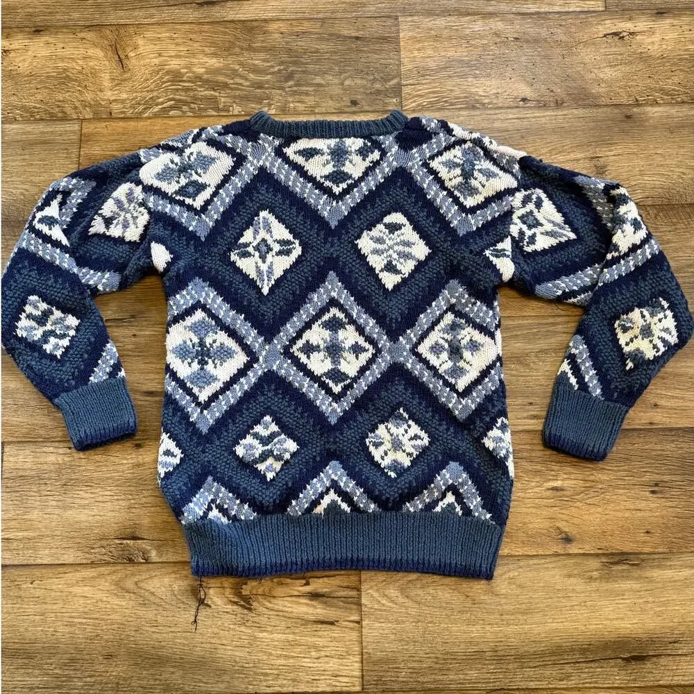 Vintage Northern Isles Hand Knit Aztec Sweater